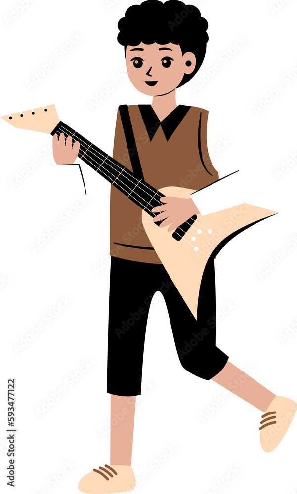 playing guitar character illustration