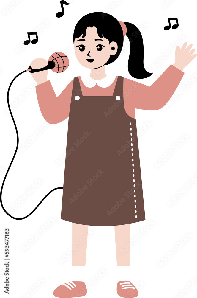cartoon character singing illustration cartoon character singing illustration
