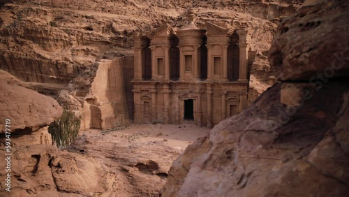 Petra Jordan Reveal of Al Dayr Monastary ancient historic location in arabia photo