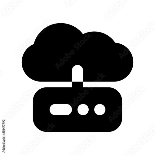 cloud computing glyph icon