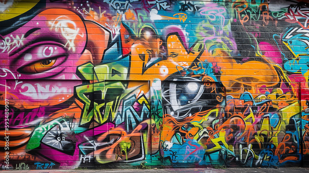 graffiti on the wall. background - obrazy, fototapety, plakaty 