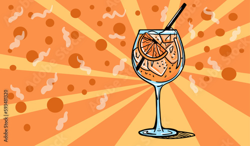 illustration of the Aperol spritz cocktail