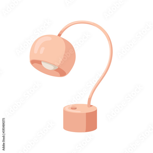 Electric desk lamp with table base, flexible neck, lightbulb. Desktop light e...