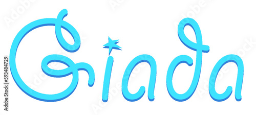 Giada - light blue color - female name - sparkles - ideal for websites, emails, presentations, greetings, banners, cards, books, t-shirt, sweatshirt, prints