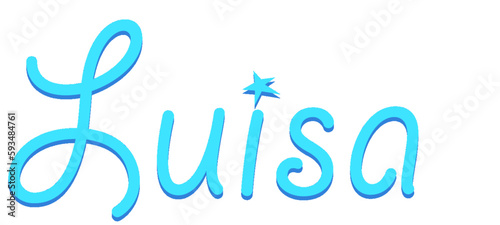 Luisa - light blue color - female name - sparkles - ideal for websites, emails, presentations, greetings, banners, cards, books, t-shirt, sweatshirt, prints

