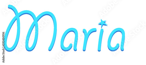 Maria  - light blue color - female name - sparkles - ideal for websites, emails, presentations, greetings, banners, cards, books, t-shirt, sweatshirt, prints
