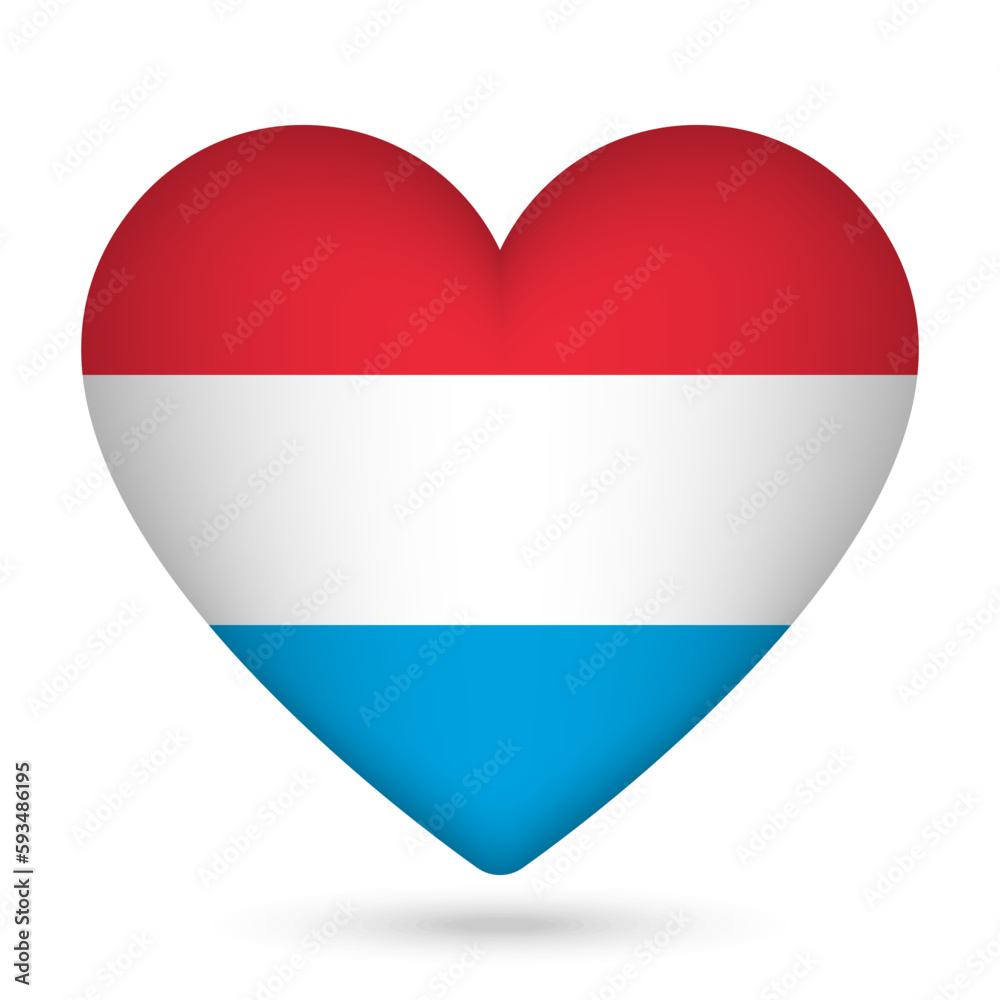 Luxembourg flag in heart shape. Vector illustration. Luxembourg flag in heart shape. Vector illustration.