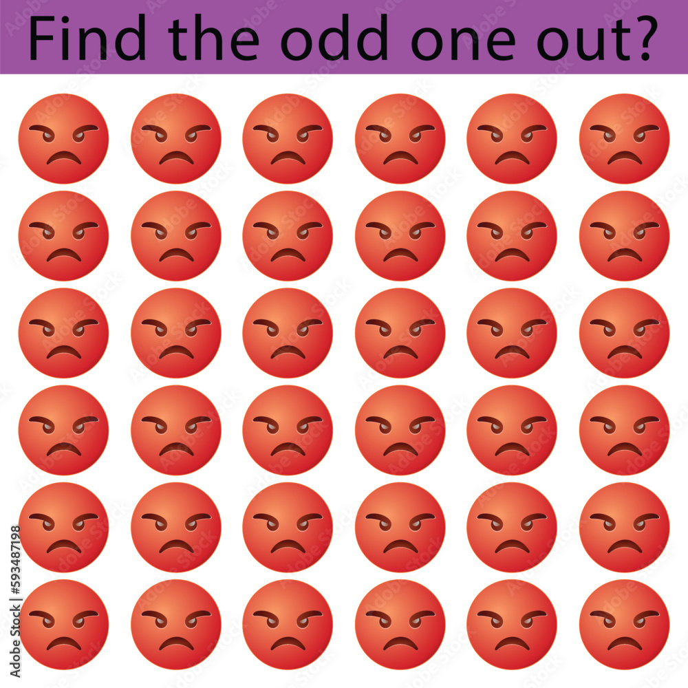 Find the odd one out vector illustration sheet. Spot the difference. Find the odd one out vector illustration sheet. Spot the difference.