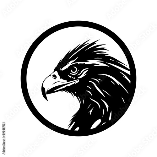 Eagle logo design. Abstract eagle head. Eagle face black emblem. Vector illustration