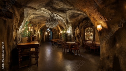 a nice rock-cut restaurant with a wonderful view