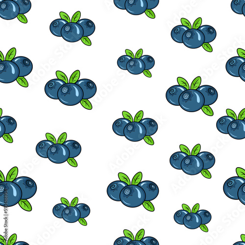 seamless pattern with berries and leaves