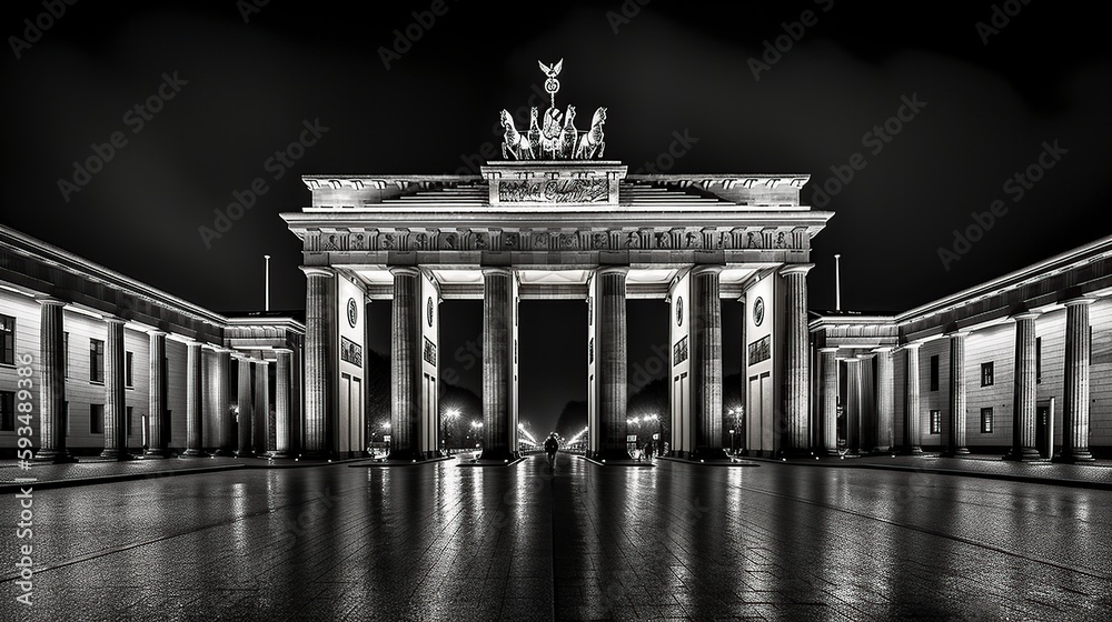 Fototapeta premium illustration, brandenburg gate, berlin, germany, generative ai