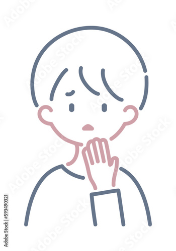 困っている人物のシンプルなイラスト