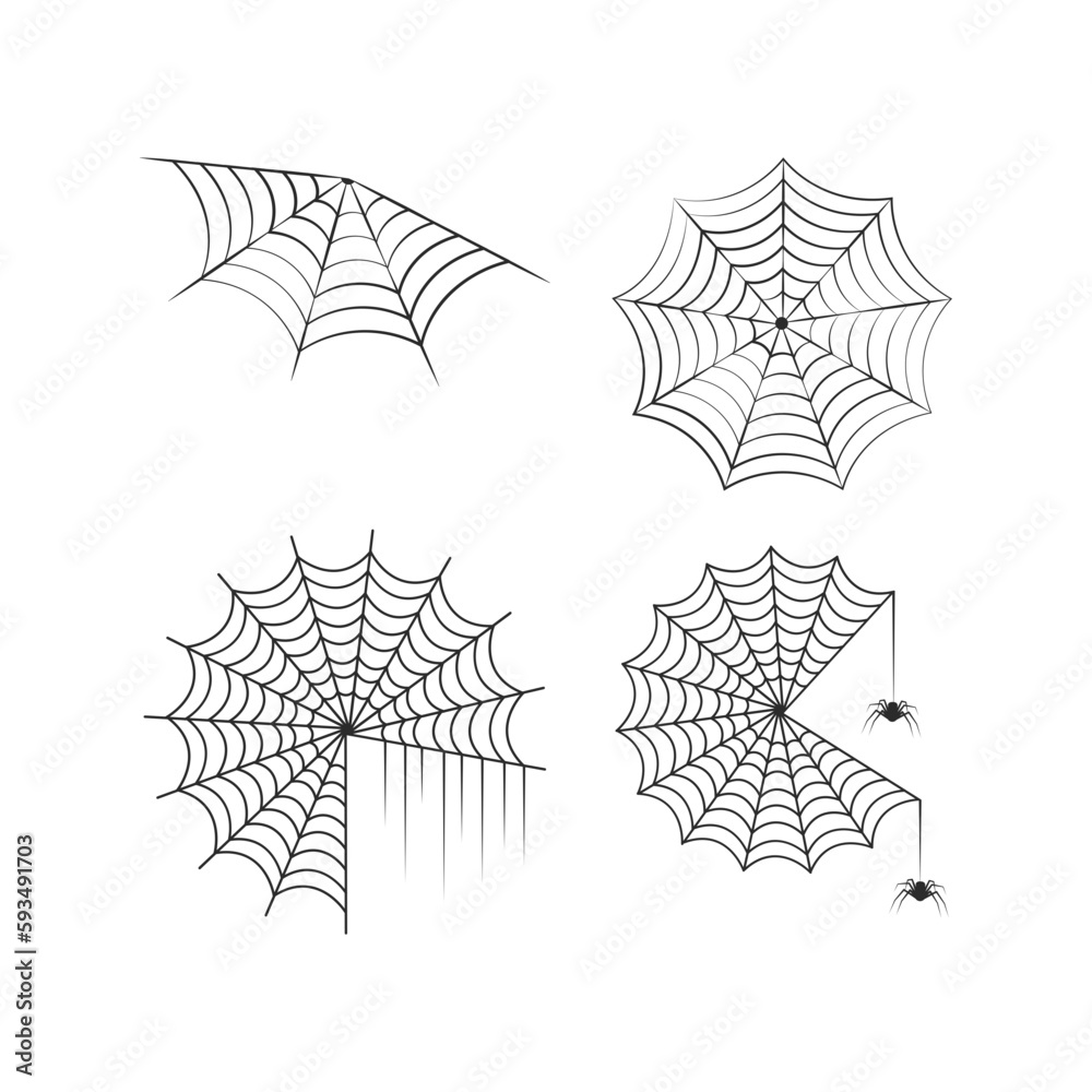 Halloween Spider Web Collection For Templer Design Elements
