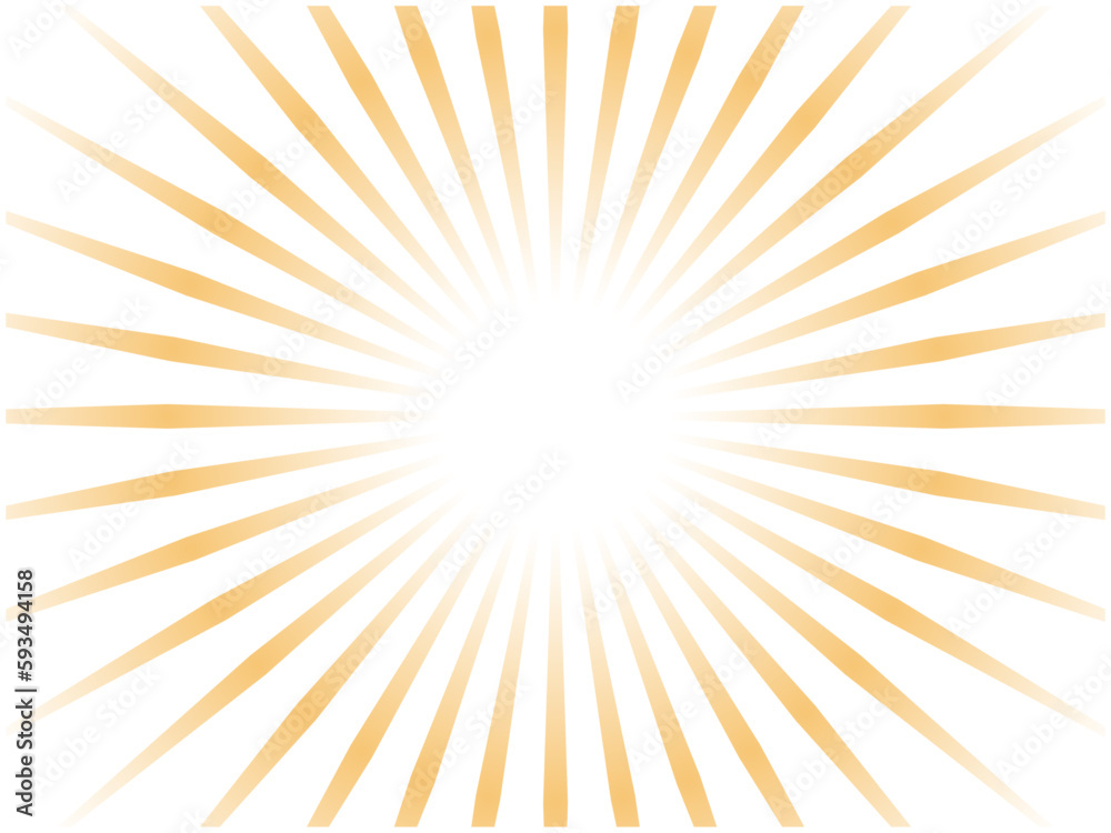 Obraz premium 明るい花火イメージの抽象的な集中線背景_ライトオレンジ