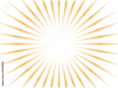 明るい花火イメージの抽象的な集中線背景_ライトオレンジ