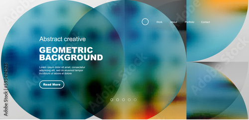 Bright fluid gradient circles abstract background. Business or technology design for wallpaper, banner, background, landing page, wall art, invitation, prints