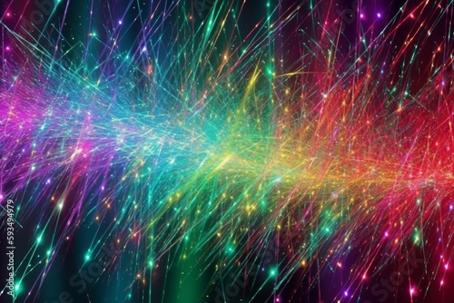 Vibrant Abstract Fiber Optic-Like Background  Generative AI