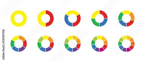 Chart pie diagram, Color wheel, Circle diagram, Pie chart icon, flat design