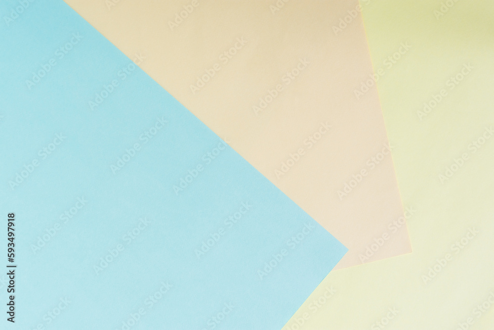 Paper colored pastel background. Light beige, blue, yellow in geometric composition top view. Abstract colorful background. Gentle calm color for the design of postcards, websites, covers. Minimalism Paper colored pastel background. Light beige, blue, yellow in geometric composition top view. Abstract colorful background. Gentle calm color for the design of postcards, websites, covers. Minimalism