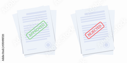Approve and rejected documents. Business concept