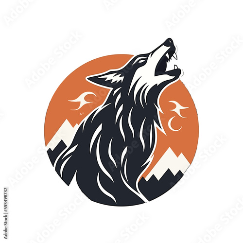 Wolf, hyper detailed isolated on white background, vector illustration.