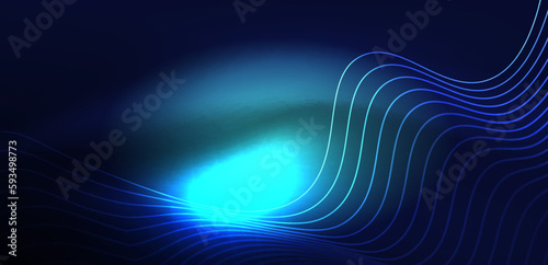 Abstract background neon wave. Hi-tech design for wallpaper, banner, background, landing page, wall art, invitation, prints, posters © antishock