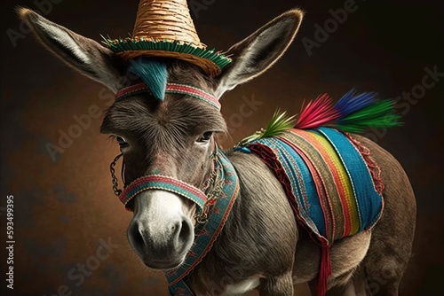 Cinco de Mayo Donkey. Generative AI.