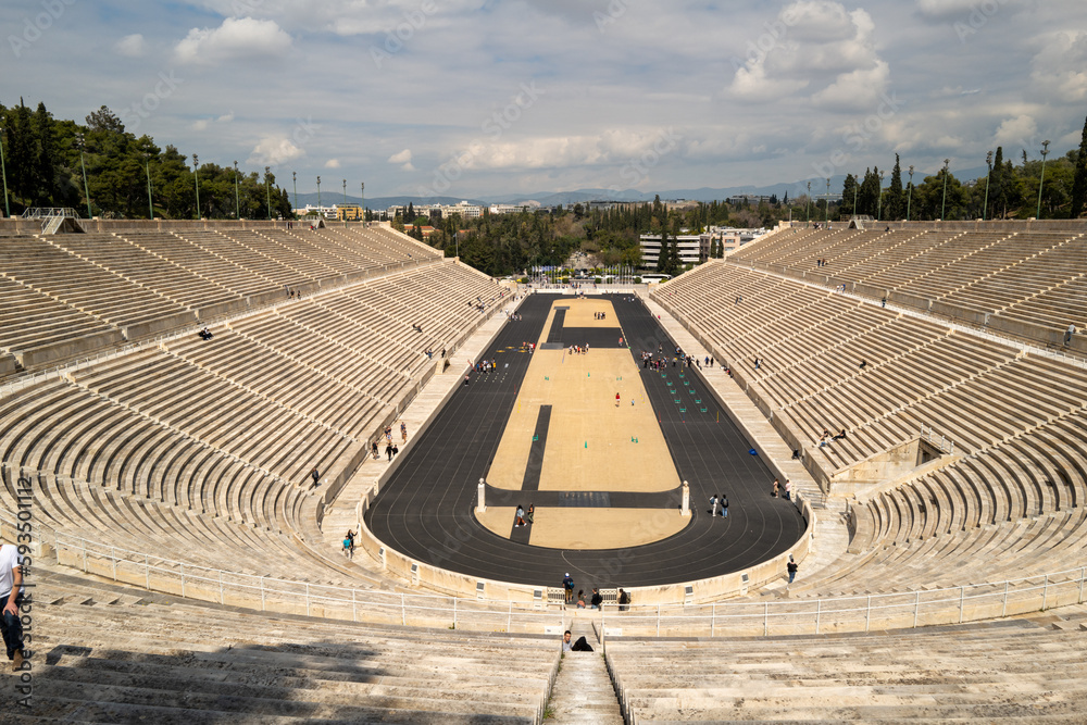 the historic Olympic stadium in Athens Stock Photo | Adobe Stock