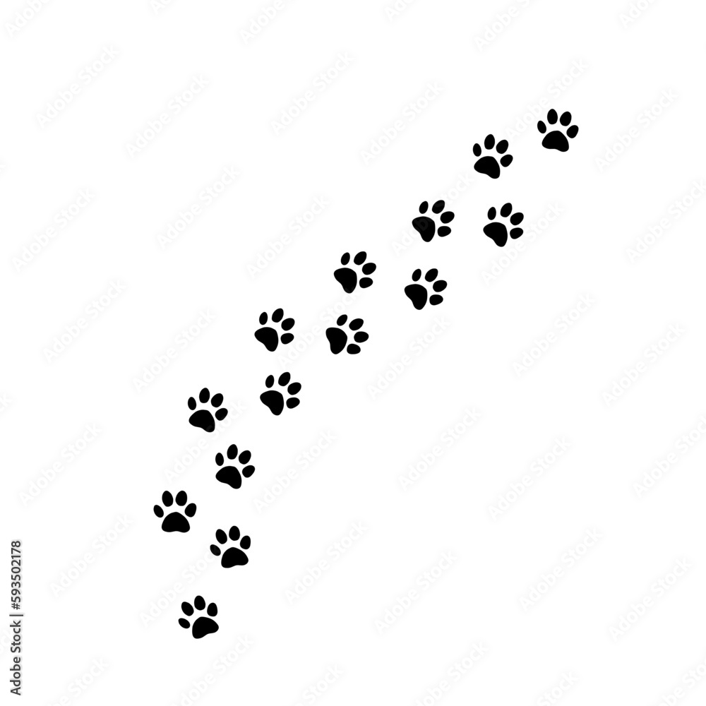 Jaguar footprints silhouette