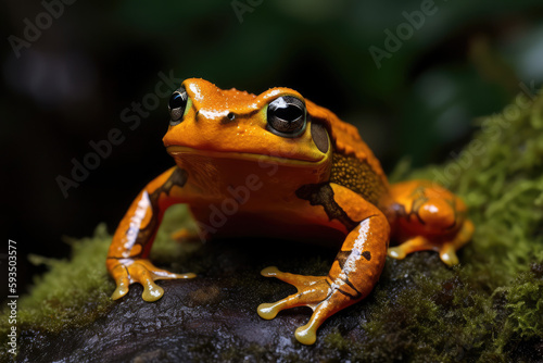 a brilliantly hued Amazonian frog, generative AI
