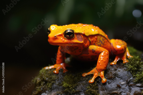 a brilliantly hued Amazonian frog, generative AI © Kien