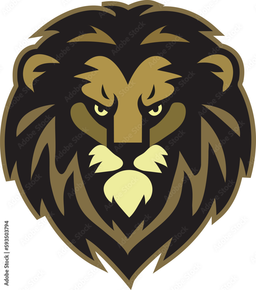 Obraz premium Lion Head Logo Vector Template Illustration Design. Mascot LION Logo design lion sport logo
