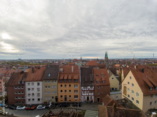 Aerial view of the tradition german house rooftops