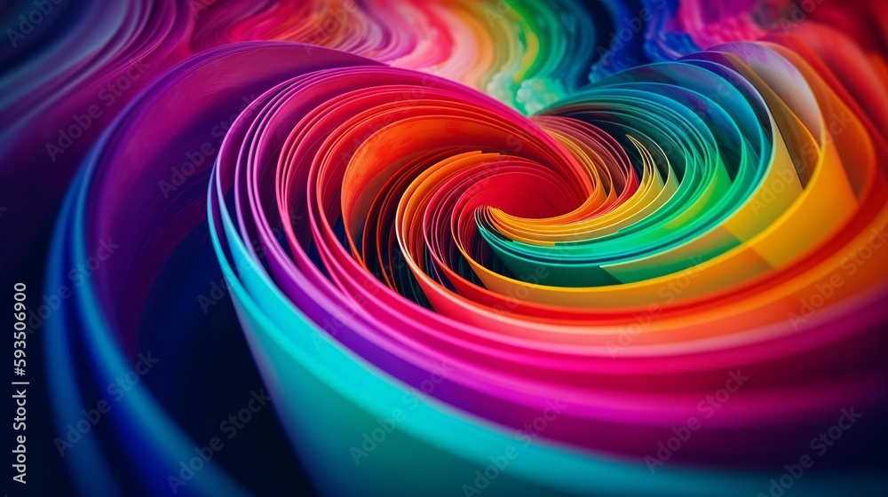 Rolled sheets of paper multi-colored Generative AI Rolled sheets of paper multi-colored Generative AI