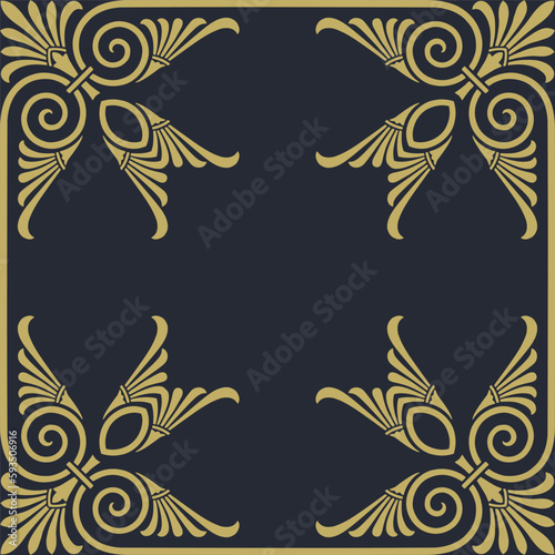 A gold pattern with a dark background