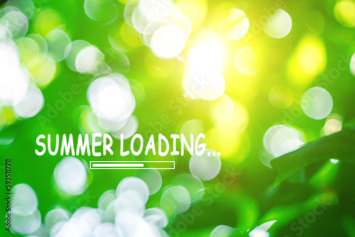 Summer loading, natural green background defocusing texture