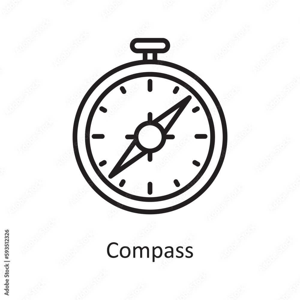 Compass Vector Outline icon Design illustration. Gaming Symbol on White background EPS 10 File Compass Vector Outline icon Design illustration. Gaming Symbol on White background EPS 10 File