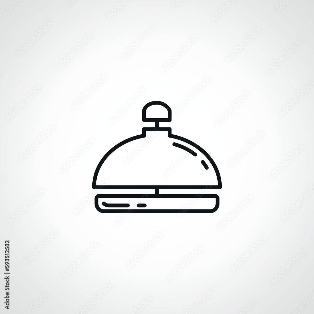 hotel bell line icon. hotel ring line icon. hotel bell line icon. hotel ring line icon.