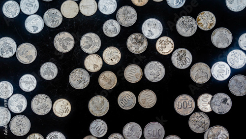 pile of rupiah coins as background