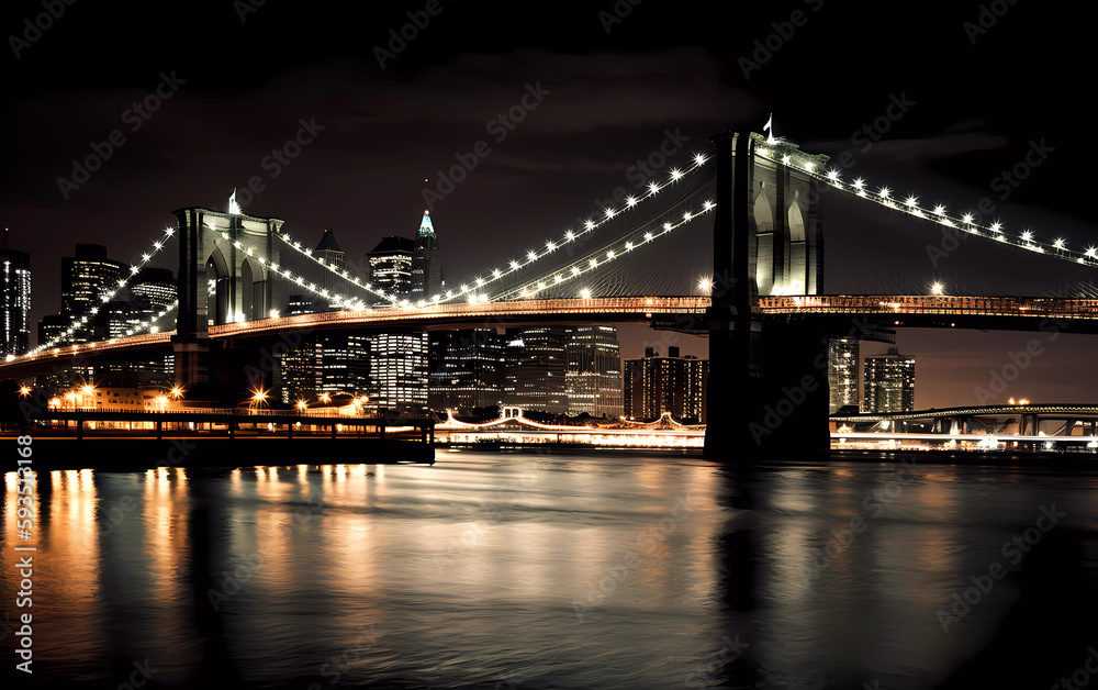 Obraz premium city bridge at night