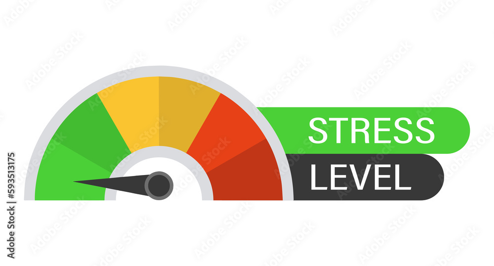 Measuring the level of stress. Set of icons with different indicators ...