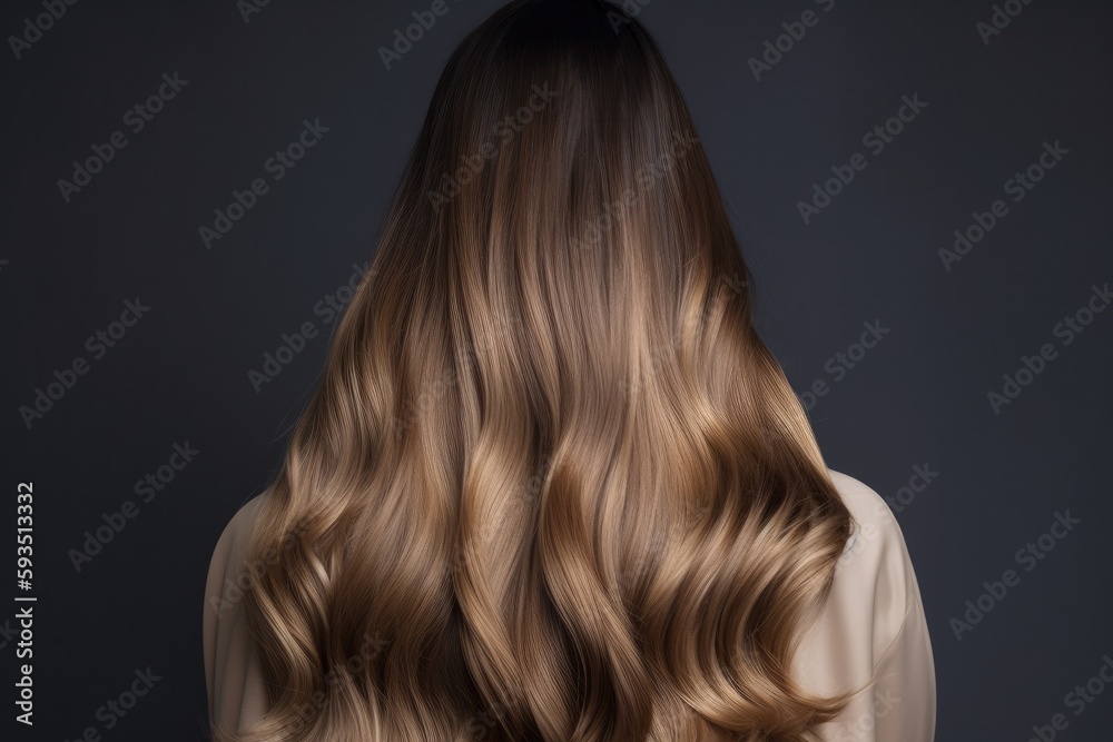 woman from behind with wonderful long hair that is freshly dyed balayage, ideas for hairstylists - Generative AI woman from behind with wonderful long hair that is freshly dyed balayage, ideas for hairstylists - Generative AI
