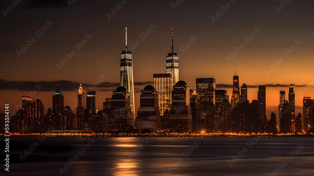 city sunset panorama