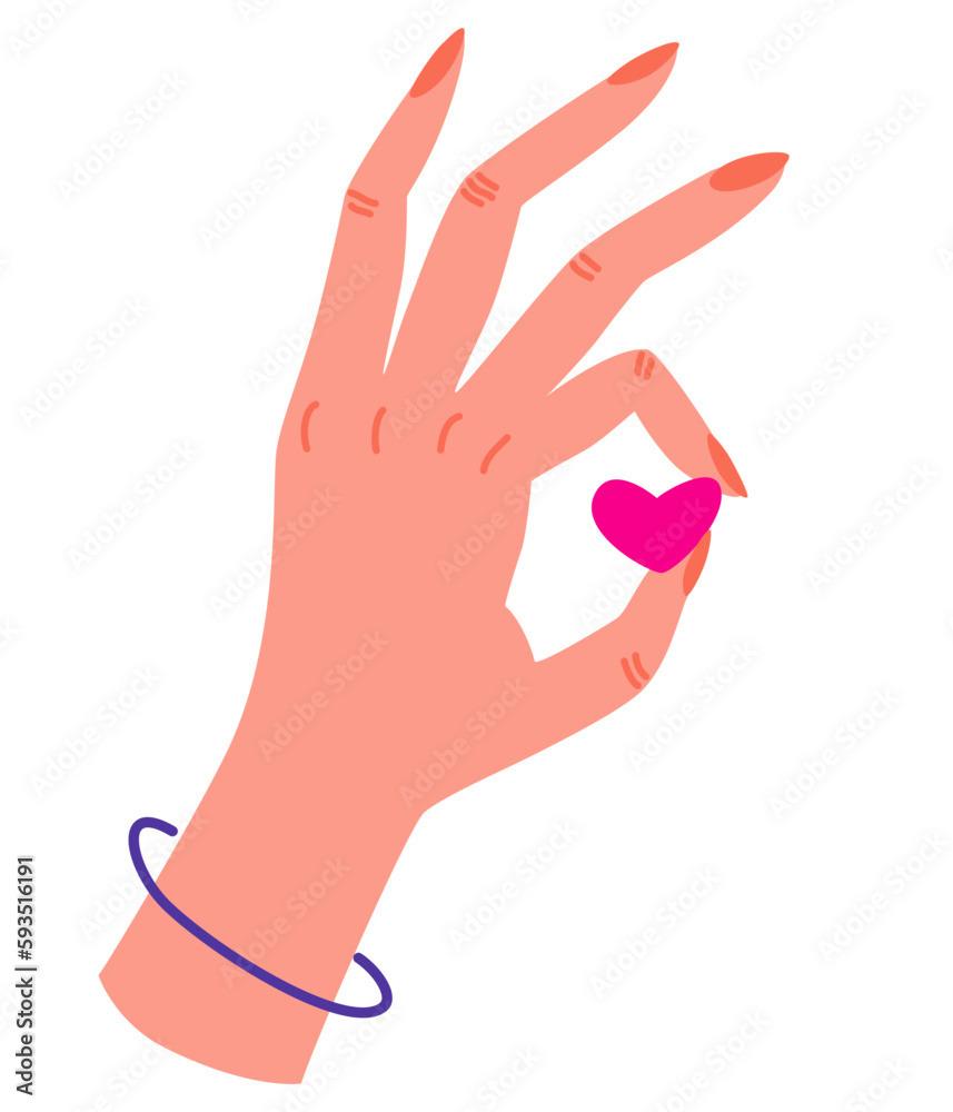 Hand holds the heart. The concept of charity, donation, or volunteering. Help and support of people. A symbol of health and care. Flat vector cartoon illustration Hand holds the heart. The concept of charity, donation, or volunteering. Help and support of people. A symbol of health and care. Flat vector cartoon illustration