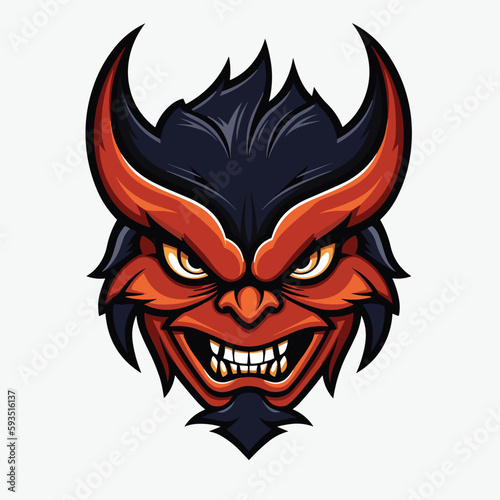 devil head mascot vector illustration