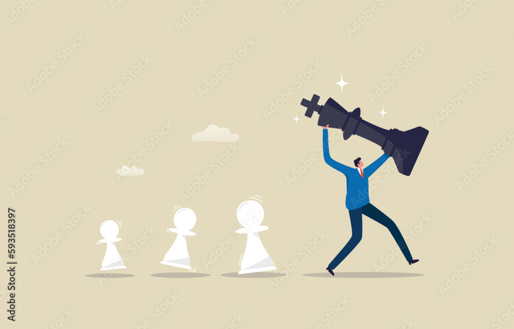 Leadership to lead team to success direction. Business and chess team leader.Illustration Leadership to lead team to success direction. Business and chess team leader.Illustration