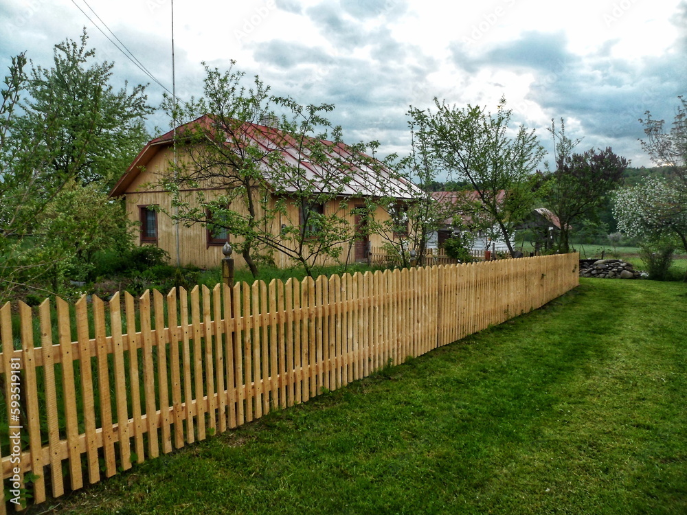 We made a new wooden fence in the village
