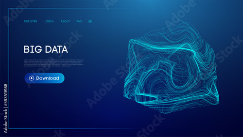 Data cube blockchain technology background. Futuristic network vector illustration.