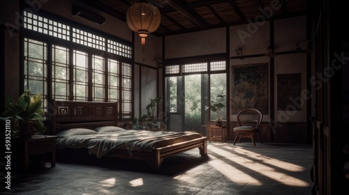 Bedroom in Asian styles